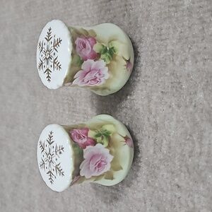 Vintage Lefton Green salt and paper shakers